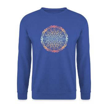 Mandala - Unisex Pullover - Royalblau - Vorne - Alina (178cm) & Michal (187cm)