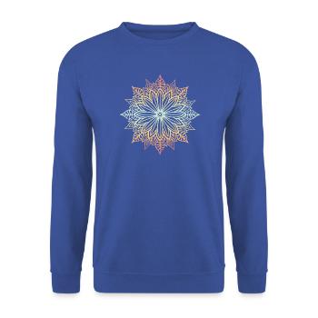 Mandala - Unisex Pullover - Royalblau - Vorne - Alina (178cm) & Michal (187cm)