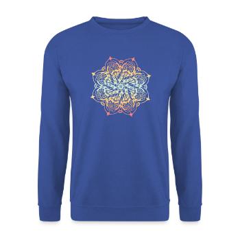 Mandala - Unisex Pullover - Royalblau - Vorne - Alina (178cm) & Michal (187cm)
