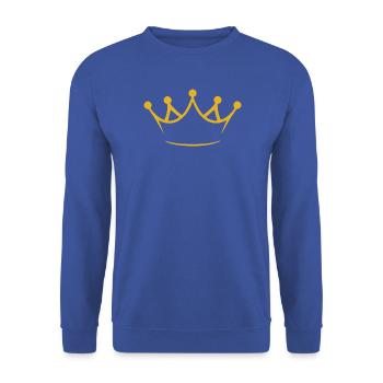 Goldene Krone - Unisex Pullover - Royalblau - Vorne - Alina (178cm) & Michal (187cm)