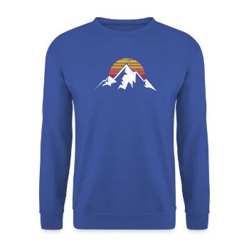 Sunset Ridge Bergsilhouette - Unisex Pullover - Royalblau - Vorne - Alina (178cm) & Michal (187cm)