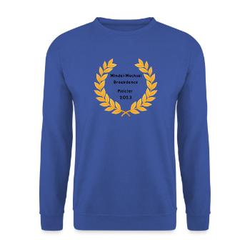 Windel Wechsel Baby - Unisex Pullover - Royalblau - Vorne - Alina (178cm) & Michal (187cm)