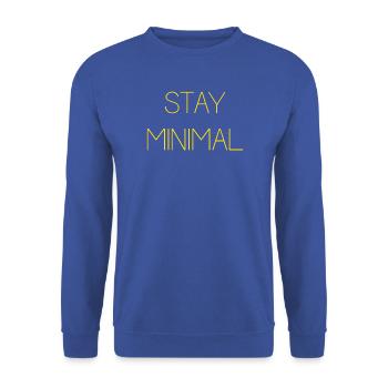 Bleiben Sie minimal - Unisex Pullover - Royalblau - Vorne - Alina (178cm) & Michal (187cm)