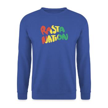 Rasta Nation Rastafari Reggae Dancehall Ragga Dub - Unisex Pullover - Royalblau - Vorne - Alina (178cm) & Michal (187cm)