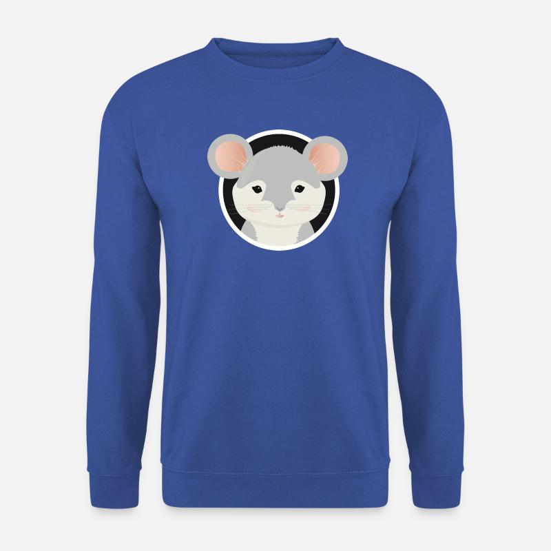 putzige graue Maus schaut aus dem Mauseloch raus - Unisex Pullover - Royalblau
