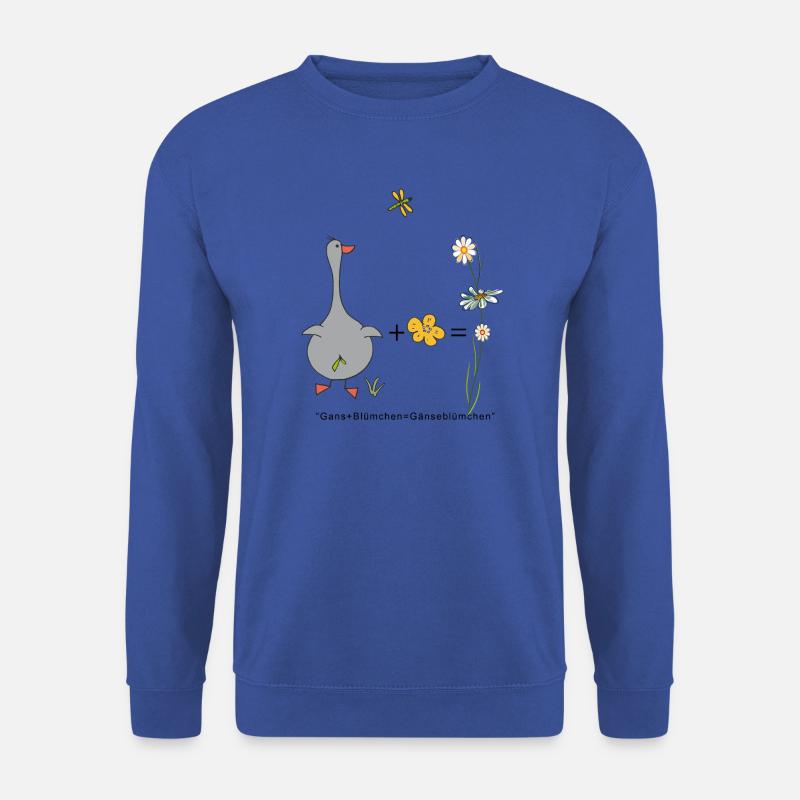 Gans und Blümchen gleich Gänseblümchen - Unisex Pullover - Royalblau