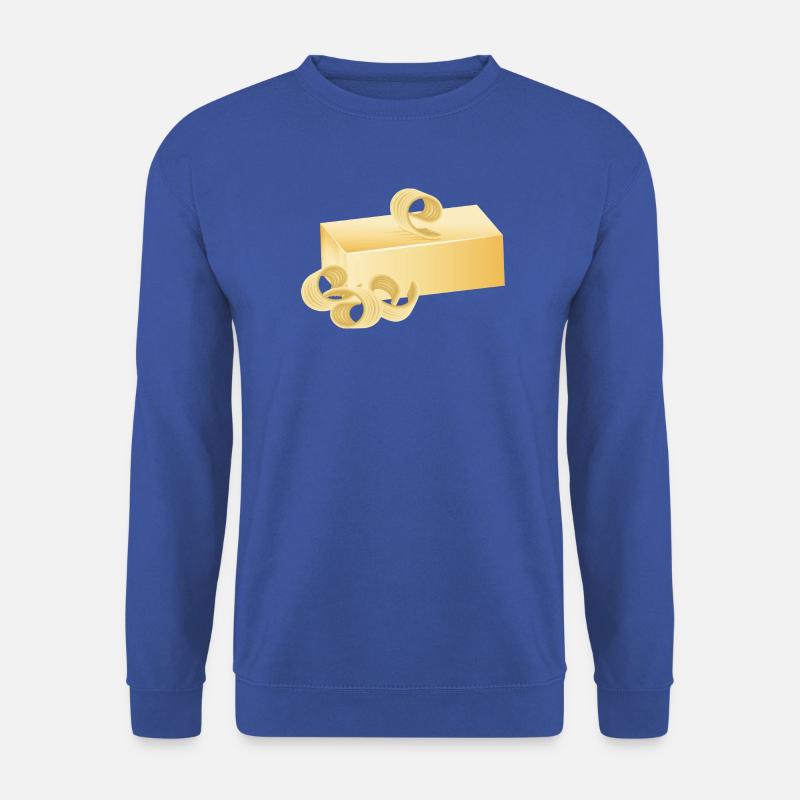 cremefarbene zart schimmernde Butter mit Röllchen - Unisex Pullover - Royalblau