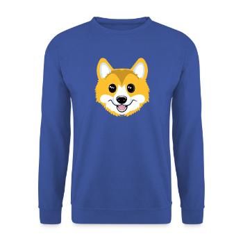 Corgi - Unisex Pullover - Royalblau - Vorne - Alina (178cm) & Michal (187cm)