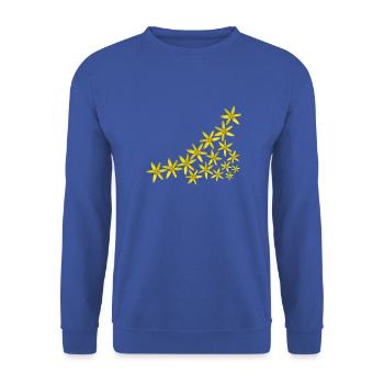 Yellow Wildflowers Corner – Lebendige Frühlingsblumen - Unisex Pullover - Royalblau - Vorne - Alina (178cm) & Michal (187cm)