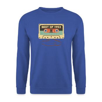 Best of 1953 70. Geburtstag Genial 70 Jahre alt - Unisex Pullover - Royalblau - Vorne - Alina (178cm) & Michal (187cm)