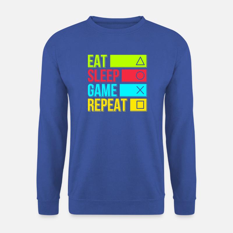 Eat Sleep Spiel Wiederholen - Unisex Pullover - Royalblau