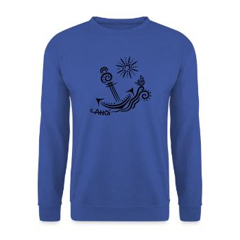 Anker Reisen Sommer Ahoy - Unisex Sweatshirt - royal blue - Front - Alina (178cm) & Michal (187cm)