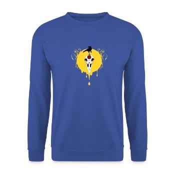Gotisch - Unisex Pullover - Royalblau - Vorne - Alina (178cm) & Michal (187cm)
