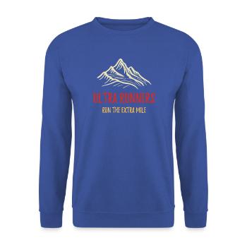 Ultraläufer laufen die Extrameile - Unisex Pullover - Royalblau - Vorne - Alina (178cm) & Michal (187cm)