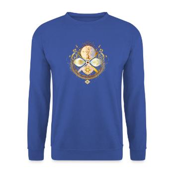 magical amulet, golden tree of life symbol - Unisex Sweatshirt - royal blue - Front - Alina (178cm) & Michal (187cm)
