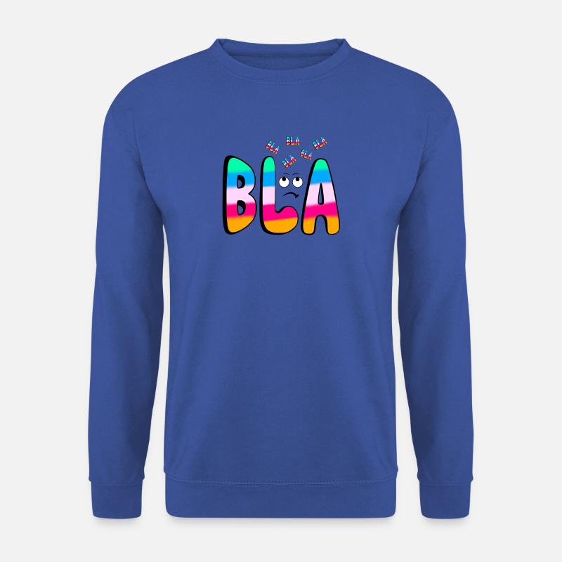 BLAH BLA BLA Rainbow font on black - Unisex Sweatshirt - royal blue