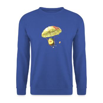 Skydiving Avocado - Unisex Pullover - Royalblau - Vorne - Alina (178cm) & Michal (187cm)