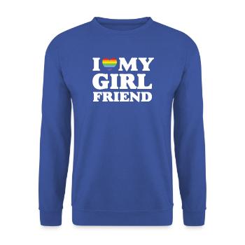 J’aime ma copine - LGBTQ - Sweat-shirt Unisexe - bleu royal - Devant - Alina (178cm) & Michal (187cm)