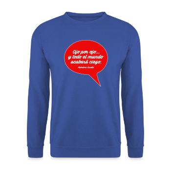Auge um Auge - Unisex Pullover - Royalblau - Vorne - Alina (178cm) & Michal (187cm)