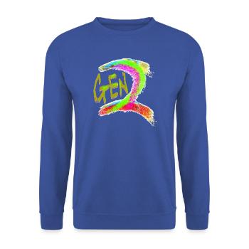 Generation Z - Unisex Pullover - Royalblau - Vorne - Alina (178cm) & Michal (187cm)