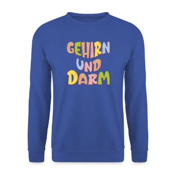 GEHIRN UND DARM - MENTALE GESUNDHEIT ACHTSAMKEIT - Unisex Pullover - Royalblau - Vorne - Alina (178cm) & Michal (187cm)