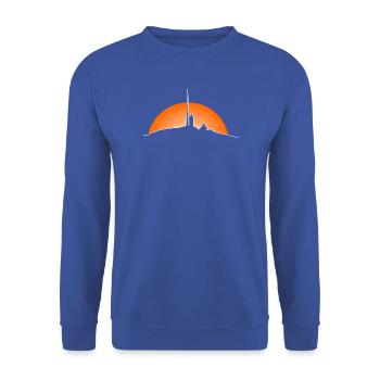 Harz Style - Brocken - Sonnenaufgang im Harz - Unisex Pullover - Royalblau - Vorne - Alina (178cm) & Michal (187cm)