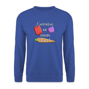 Gemüse - Gemüse ist mein Fleisch - weiß - Unisex Pullover - Royalblau - Vorne - Alina (178cm) & Michal (187cm)