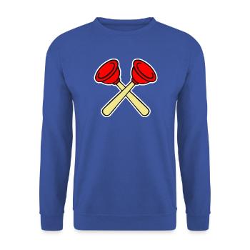 Pömpel gekreuzt - Unisex Pullover - Royalblau - Vorne - Alina (178cm) & Michal (187cm)