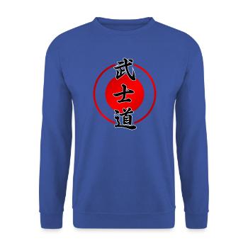Bushido | Der Weg des Kriegers - Unisex Pullover - Royalblau - Vorne - Alina (178cm) & Michal (187cm)