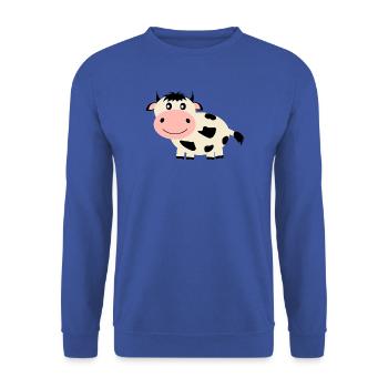 Kuh - Unisex Pullover - Royalblau - Vorne - Alina (178cm) & Michal (187cm)