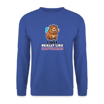 I JUST REALLY LIKE CAPYBARAS - Unisex Sweatshirt - royal blue - Front - Alina (178cm) & Michal (187cm)