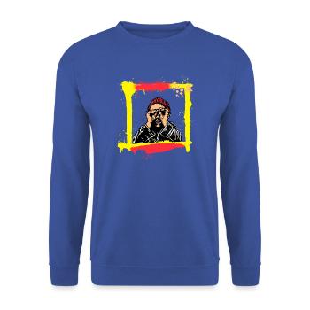 Kopfblick Graffiti-Porträt - Unisex Pullover - Royalblau - Vorne - Alina (178cm) & Michal (187cm)
