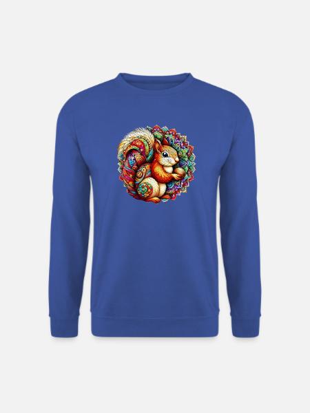 Eichhörnchen mit Mandalas verziert - Unisex Pullover - Royalblau