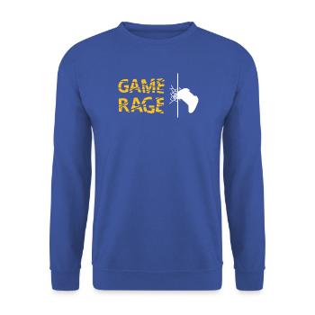 SPIELWUT!! Zerstört den Bildschirm! - Unisex Pullover - Royalblau - Vorne - Alina (178cm) & Michal (187cm)