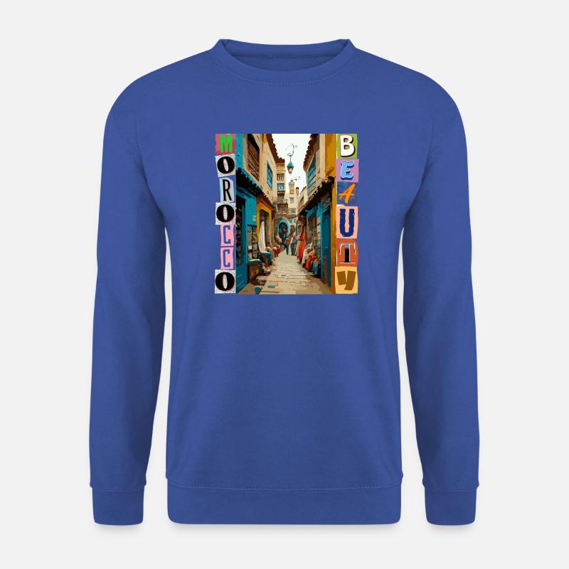 Farbenfrohe Straßenansicht mit Ruinen - Unisex Pullover - Royalblau