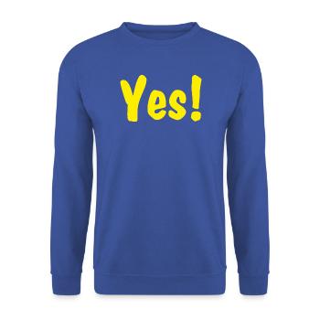 Yes! - Unisex Pullover - Royalblau - Vorne - Alina (178cm) & Michal (187cm)