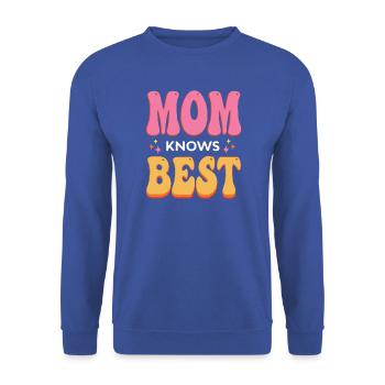 Mama weiß es am besten - Unisex Pullover - Royalblau - Vorne - Alina (178cm) & Michal (187cm)