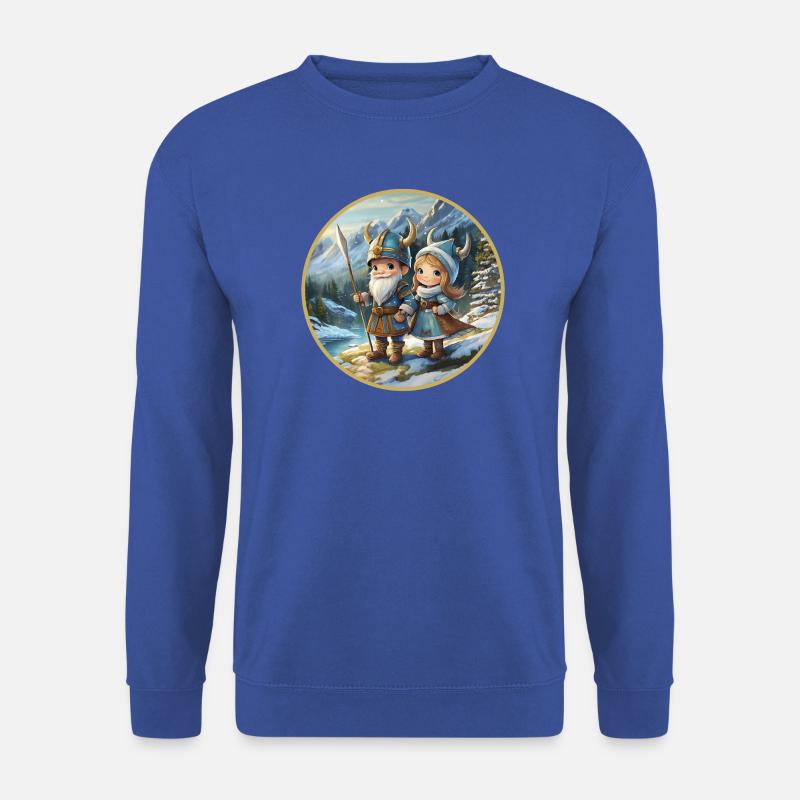Wikingerjunge und -mädchen - Unisex Pullover - Royalblau