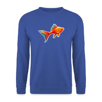 Goldfisch Nr.1 - Unisex Pullover - Royalblau - Vorne - Alina (178cm) & Michal (187cm)
