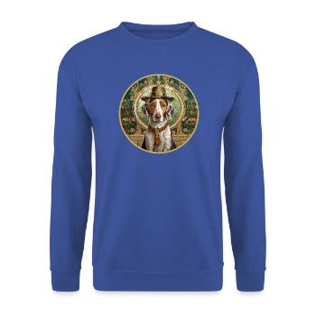 Hunting Dog with hat - Unisex Sweatshirt - royal blue - Front - Alina (178cm) & Michal (187cm)