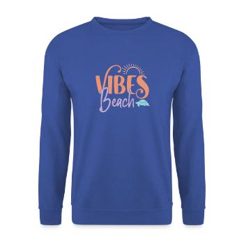 Strand-Vibes - Unisex Pullover - Royalblau - Vorne - Alina (178cm) & Michal (187cm)