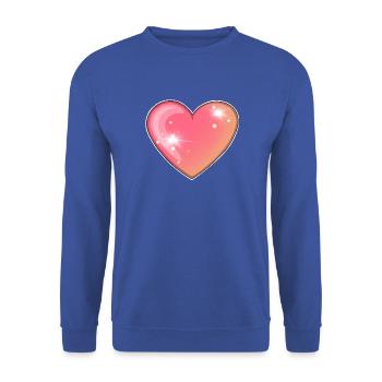 Funkelndes rosa Herz Illustration - Unisex Pullover - Royalblau - Vorne - Alina (178cm) & Michal (187cm)