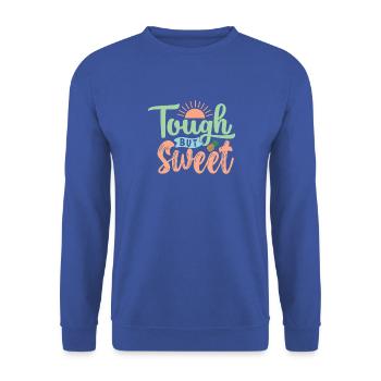 Hart aber süß - Unisex Pullover - Royalblau - Vorne - Alina (178cm) & Michal (187cm)