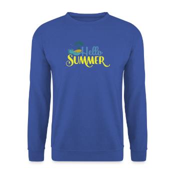 Hallo Summmer - Unisex Pullover - Royalblau - Vorne - Alina (178cm) & Michal (187cm)