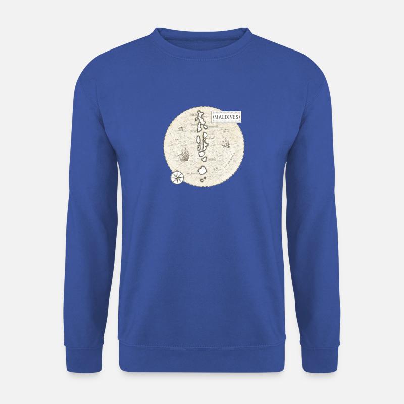 Malediven Vintage Landkarte - Unisex Pullover - Royalblau