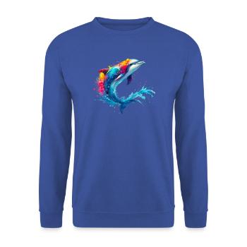 Dauphin - Sweat-shirt Unisexe - bleu royal - Devant - Alina (178cm) & Michal (187cm)
