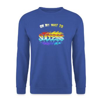 Weg zum Erfolg - Unisex Pullover - Royalblau - Vorne - Alina (178cm) & Michal (187cm)