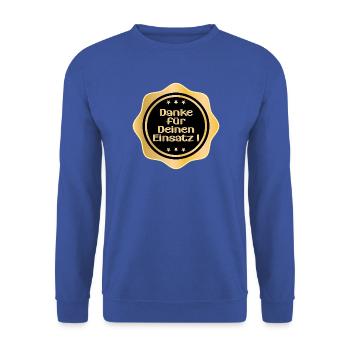 DANKESCHÖN - DANKE FÜR DEINEN EINSATZ - Unisex Pullover - Royalblau - Vorne - Alina (178cm) & Michal (187cm)