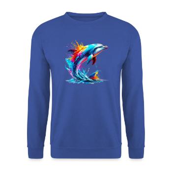 Dauphin - Sweat-shirt Unisexe - bleu royal - Devant - Alina (178cm) & Michal (187cm)