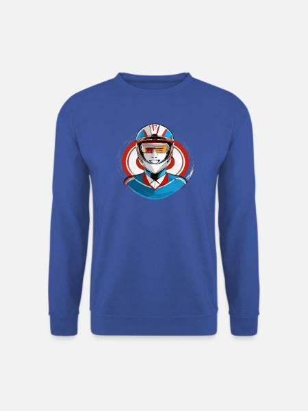 Rennfahrer mit Helm - Unisex Pullover - Royalblau